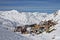 Val Thorens resort viewed from a slope during a sunny day