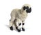 Valais Blacknose Lamb sheep standing in front, Isolated on white