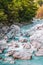 Valbona river north of Albania national park attraction flowing river cold clear water