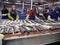 Valdez, Alaska. August 2011. Processing fresh salmon at a fish factory.