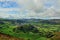 Vale of Llangollen view from above on a hilltop to the east.