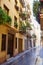 Valencia barrio del Carmen street facades Spain