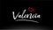 valencia city hand written text with red heart logo