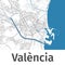 Valencia map. Detailed map of Valencia city administrative area. Cityscape urban panorama