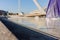 Valencia, Spain- December 28, 2019: Panoramic of Lake Agora in the complex culture of science