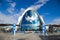 Valencia, Spain, January, 01, 2018: Entrance of the Famous Oceanographic Building Complex, Biggest Ocean Theme Park in