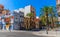 Valencia Spain - July 25 2019: Barrio El Cabanyal. Many small covered with colorful tiles. Former fishing village