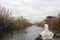 Valencia, Spain. Lake and Albufera Natural Park El Parque Natural de la Albufera de Valencia on a cloudy day.