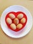 Valentain day concept loving food eggs