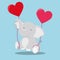 valentine animals elephant heart 06