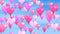 Valentine animated background seamless loop video - pink and purple hearts