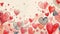 Valentine background adorned with charming hearts and romantic ambiance