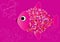 Valentine background with fish in love