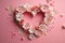 valentine background wedding love nubes heart day rose card flower pink. Generative AI.