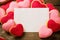 Valentine blank card with beautiful heart cookies