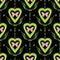 Valentine bright seamless pattern hearts butterfly texture black