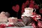 Valentine Cappucino with Chocolate Heart Cookies
