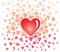 Valentine card design, decorative vintage gentle, with stylized heart elements