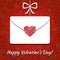 Valentine card with envelope and elegant heart