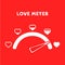 Valentine card with love gauge concept design on red background suitable for cards, postcards, promotion, etc. Eps10 vector design