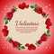 Valentine card with love and red rose ornate