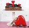 Valentine chocolate mousse layer gateaux cake