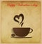 Valentine coffee background.