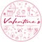 Valentine congratulations circle Magenta