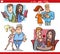 Valentine couples in love cartoon set