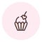 Valentine cupcake, icon