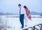 Valentine day 14 februaryÐ± couple outdoor portrait