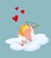 Valentine Day Amour Love Heart Cupid on cloud