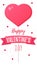 Valentine day background with hearts, leafs and typography of happy valentines day text . Vector illustration