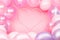 Valentine day background. Pink background with pink and purple balloons