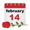 Valentine day calendar