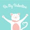 Valentine day card template cute smiling cat love