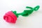 Valentine Day Concept : Fake red rose flower on white background.