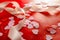 Valentine day concept. Hearts and Ribbon with red background. 14 february, abstract, anniversary, background, banner