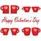 Valentine day couple of cups white background