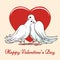 Valentine day couple dove