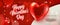Valentine Day Discount Horizontal Promo Voucher. Sale Offer in Red Heart Advertising Element Design. Romantic Website