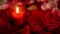 Valentine day with footage decoration heart, candle burning and rose petals