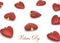 Valentine day heart decor on white