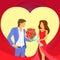 Valentine Day Holiday Couple Heart Shape