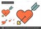 Valentine day line icon.