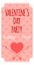 Valentine day party entrance card in retro ticket style