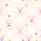 Valentine day patterns. Mouse , heart, gift box, butter on orange background