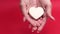 Valentine day romantic greeting heart cookie hands