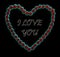 Valentine day. Stylish neon text lettering I love you in red neon heart