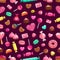 Valentine day sweet candy cakes seamless pattern